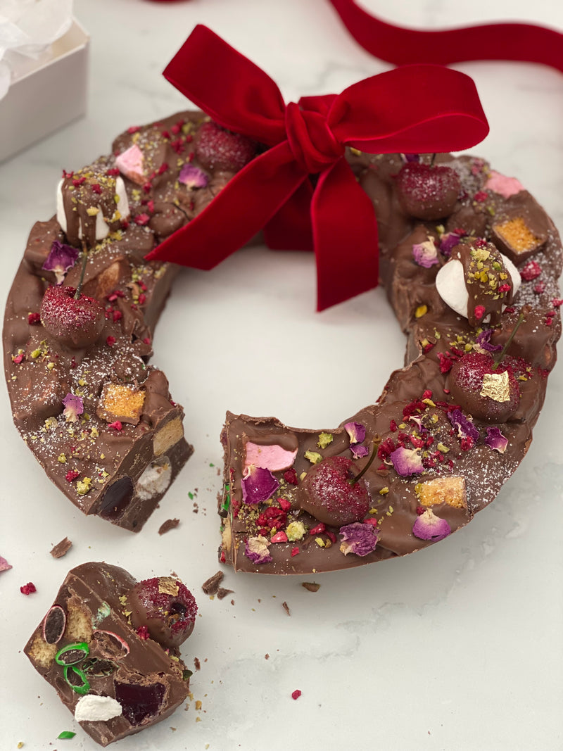 Rocky Road Chocolate Christmas Wreath